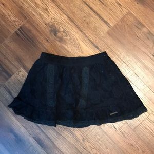 Navy Blue Lace Mini Skirt